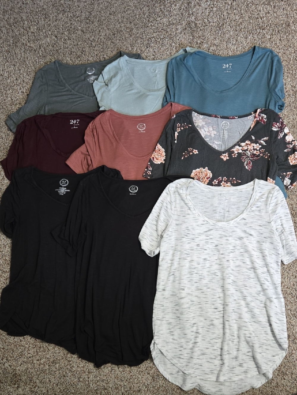 Lot Of 9 24/7 Tunic Shirts